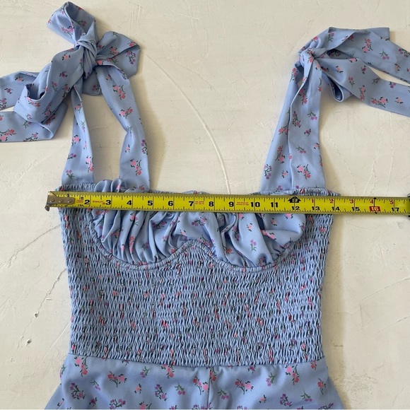 House Of CB ‘Lana’ Jumpsuit Romper Blue Floral Small (Shortened) Size S - Picture 6 of 11
